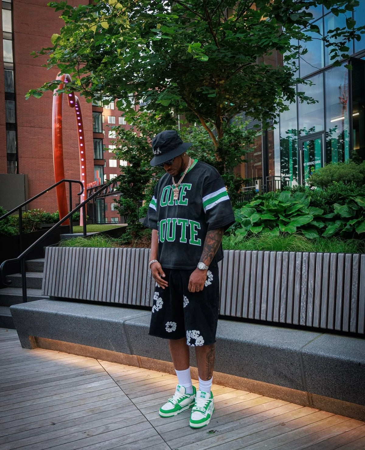 Washed Black Varsity Tee