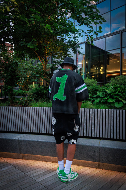 Washed Black Varsity Tee